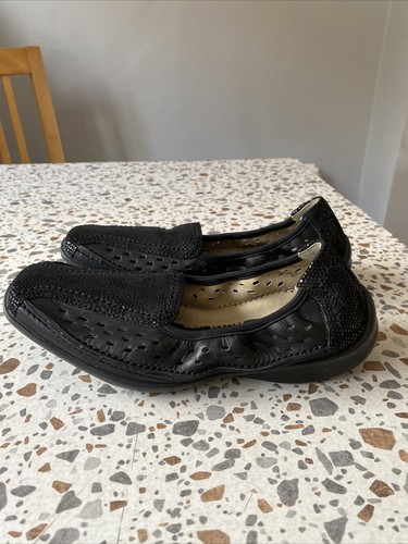 Hotter black flat shoes - black,